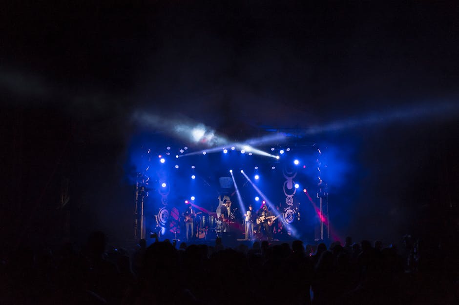 Palco di musica dal vivo di notte